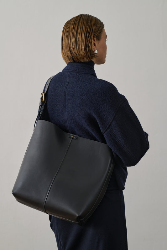 Sac Saudade - Acier/Chocolat - Cuir - Femme